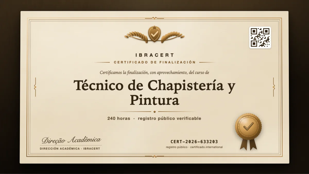 Portada del curso Técnico de Chapistería y Pintura