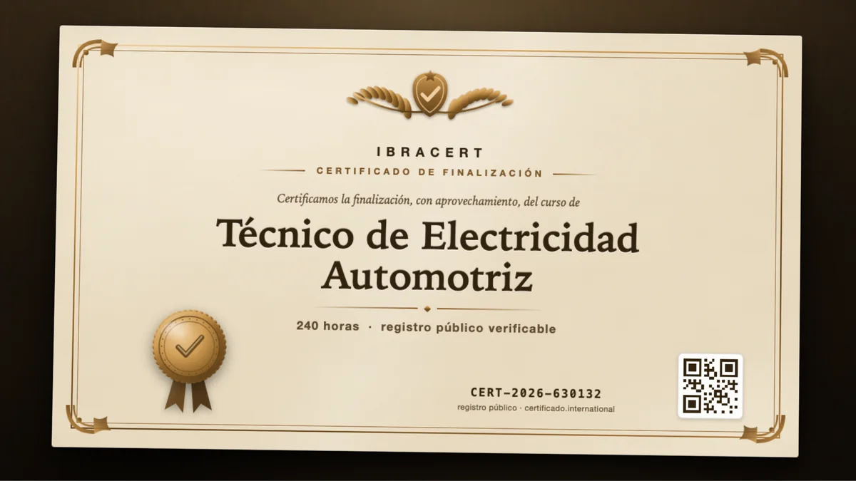 Portada del curso Técnico de Electricidad Automotriz