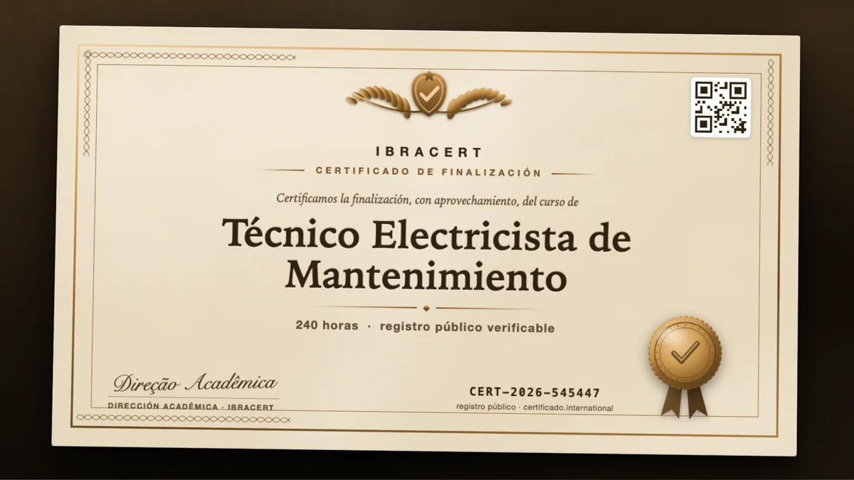 Portada del curso Técnico Electricista de Mantenimiento