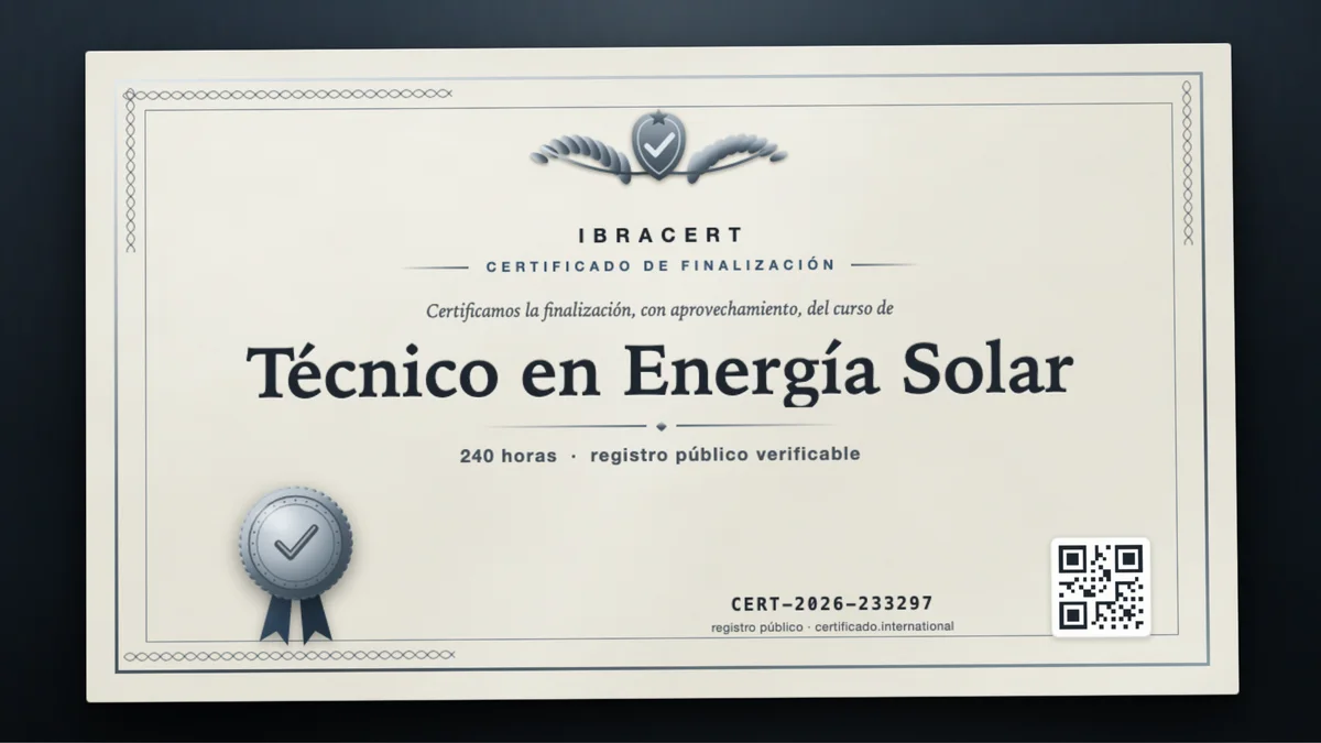 Portada del curso Técnico en Energía Solar