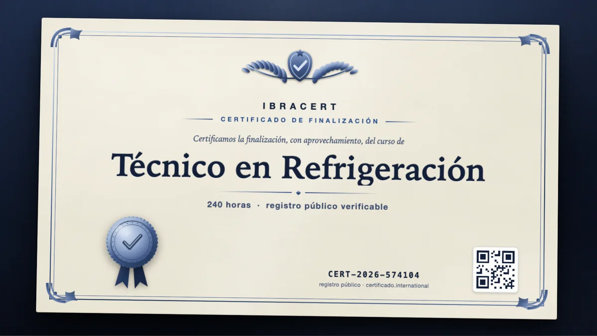 Portada del curso Técnico en Refrigeración