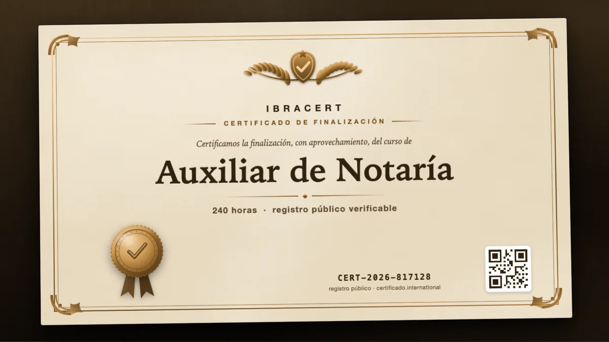 Portada del curso Auxiliar de Notaría