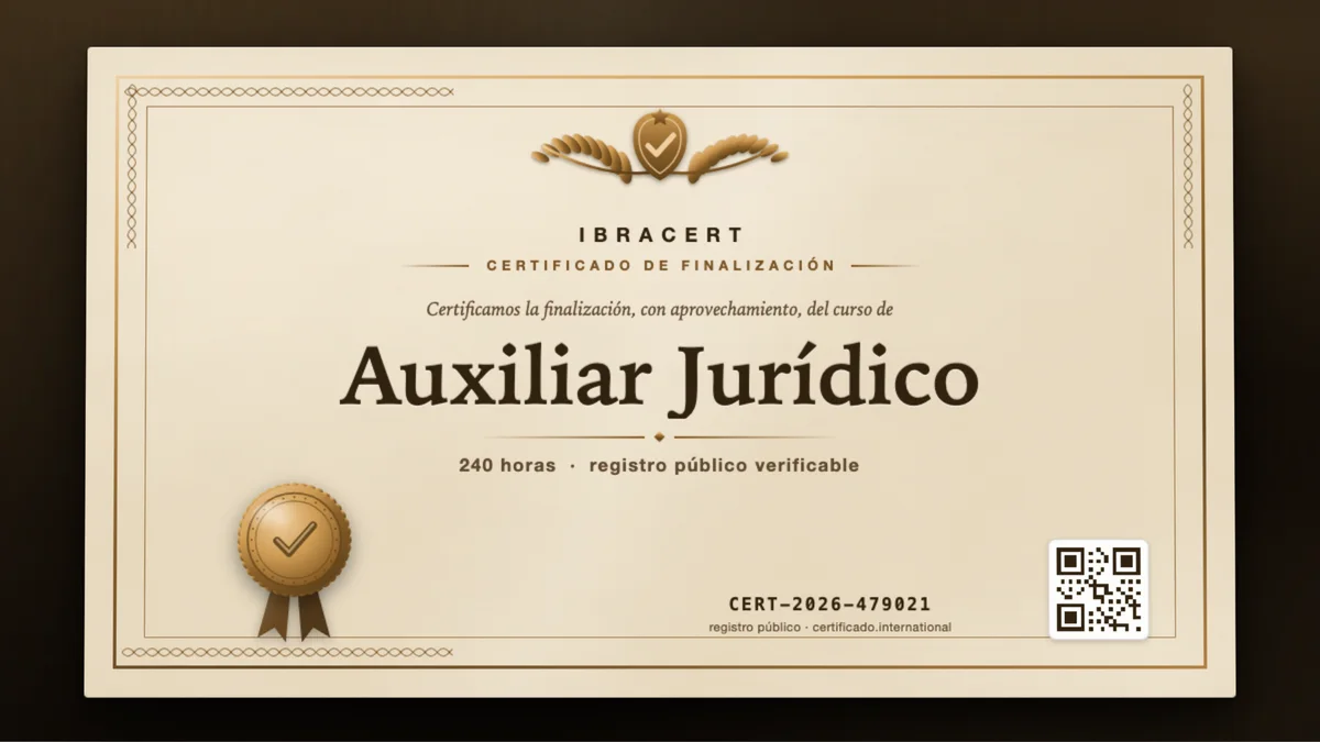 Portada del curso Auxiliar Jurídico