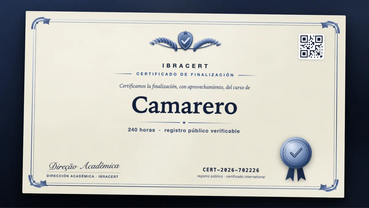 Portada del curso Camarero