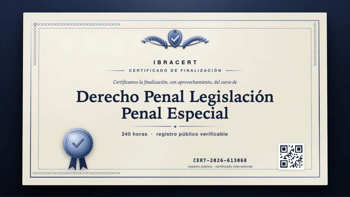 Portada del curso Derecho Penal Legislación Penal Especial