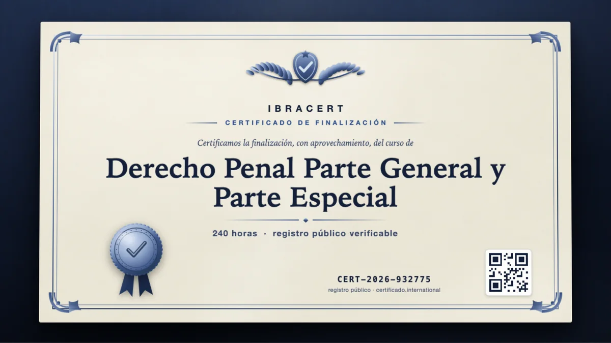 Portada del curso Derecho Penal Parte General y Parte Especial