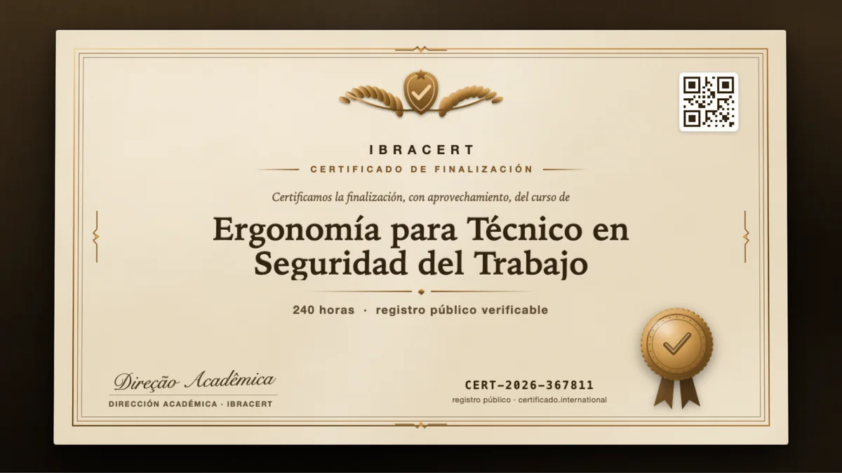 Portada del curso Ergonomía para Técnico en Seguridad del Trabajo