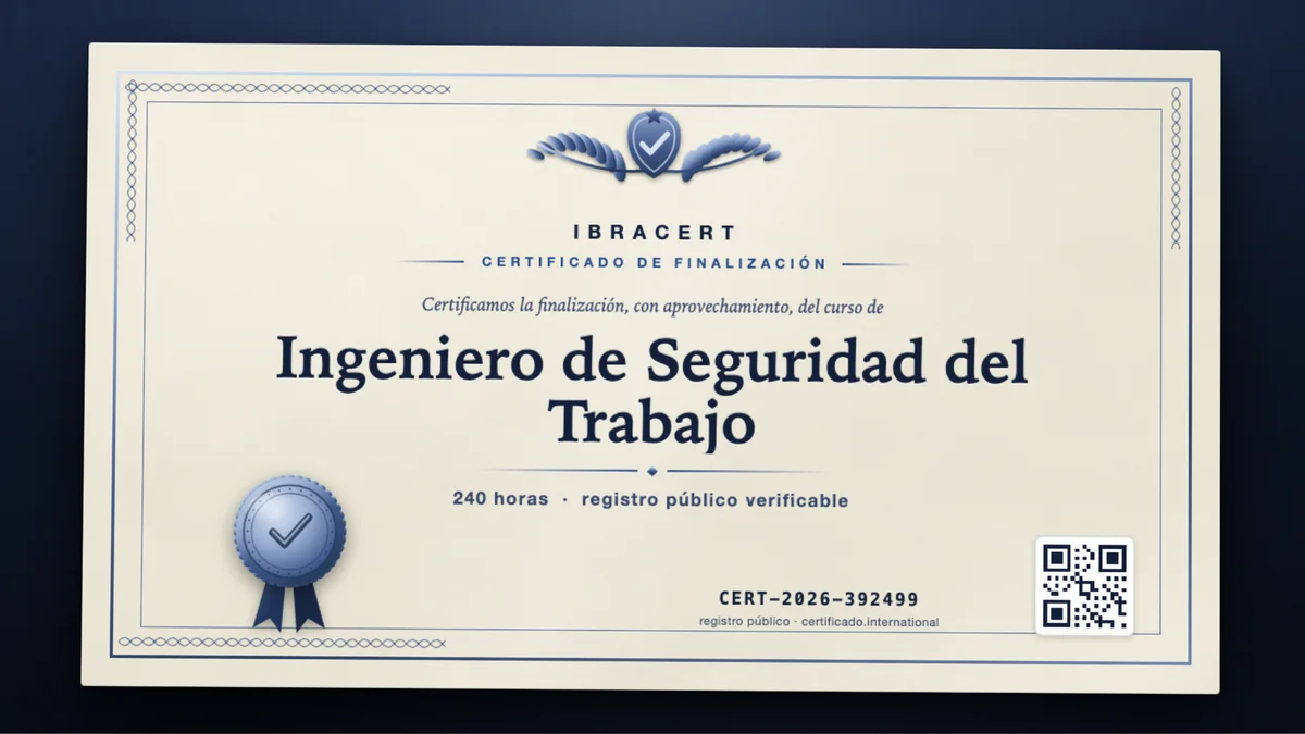 Portada del curso Ingeniero de Seguridad del Trabajo