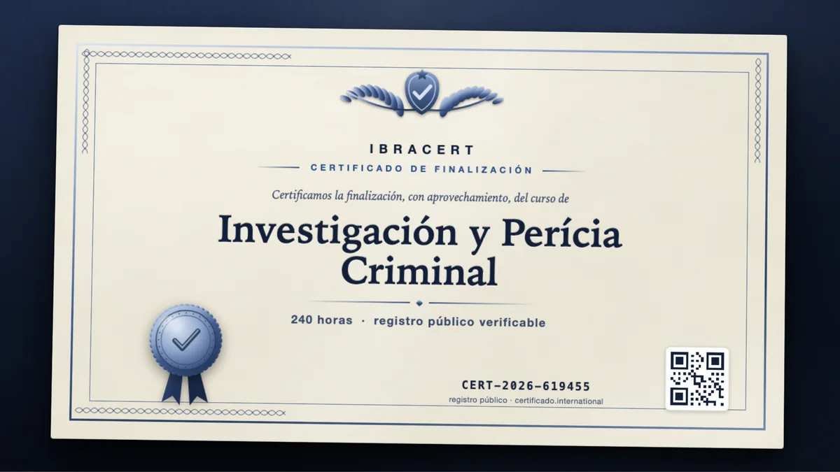 Portada del curso Investigación y Perícia Criminal