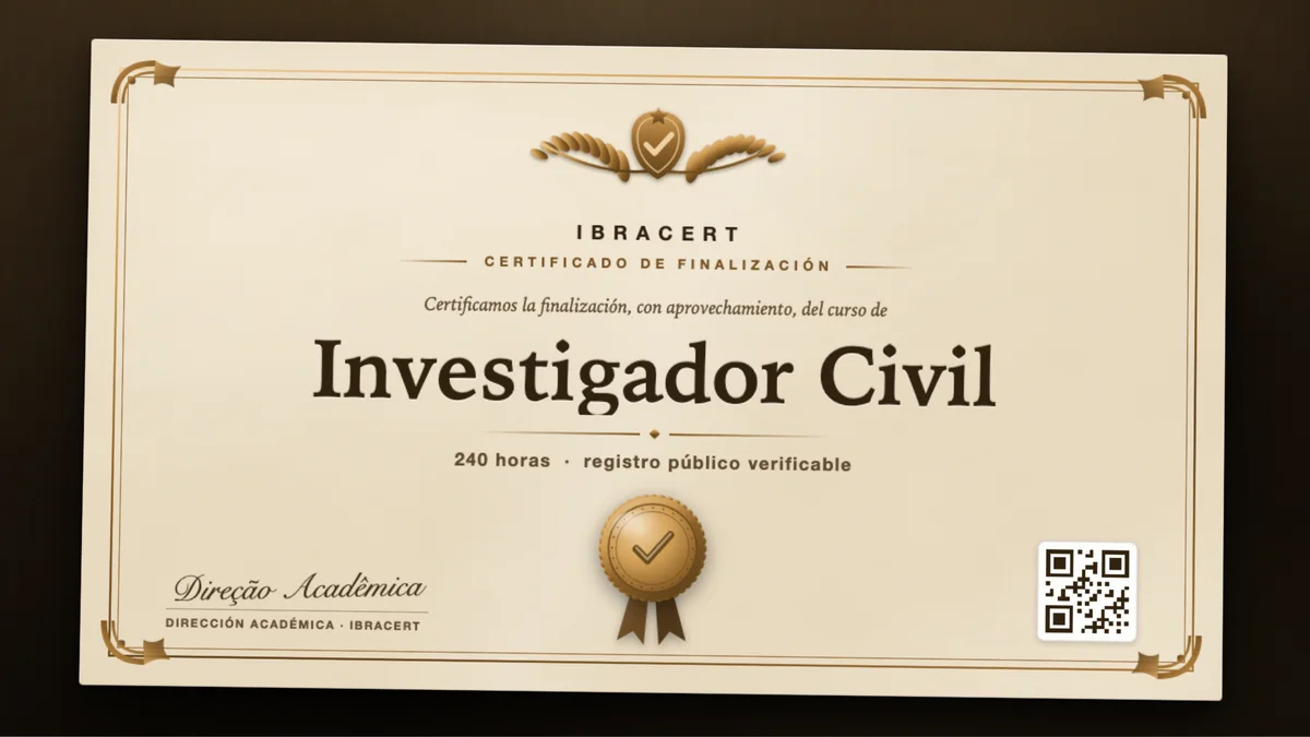 Portada del curso Investigador Civil