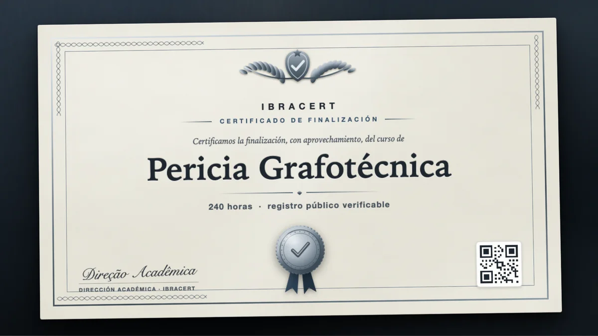 Portada del curso Pericia Grafotécnica