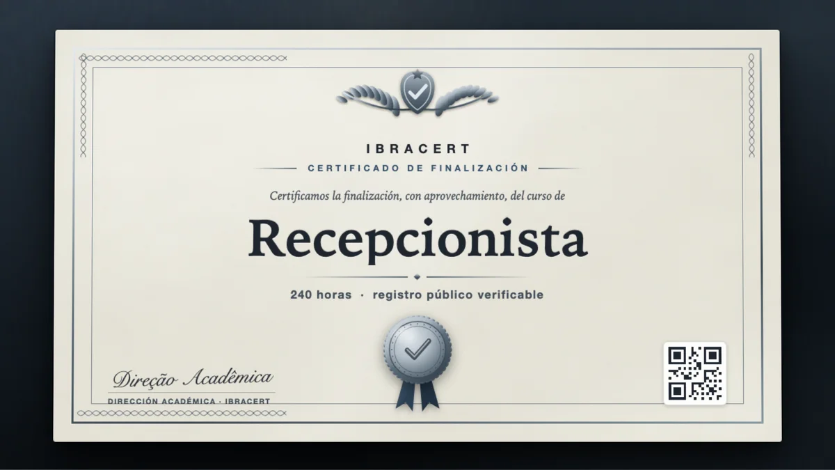 Portada del curso Recepcionista