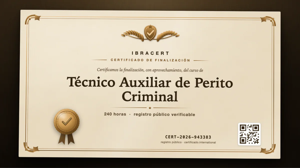 Portada del curso Técnico Auxiliar de Perito Criminal