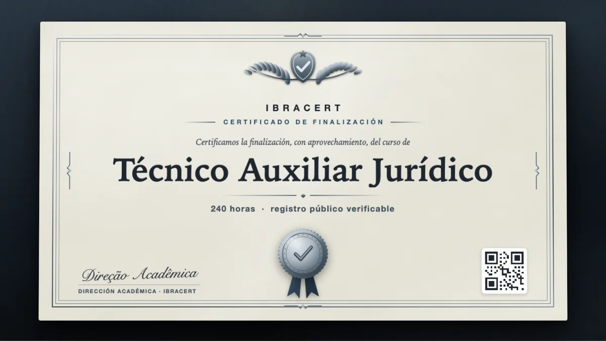 Portada del curso Técnico Auxiliar Jurídico