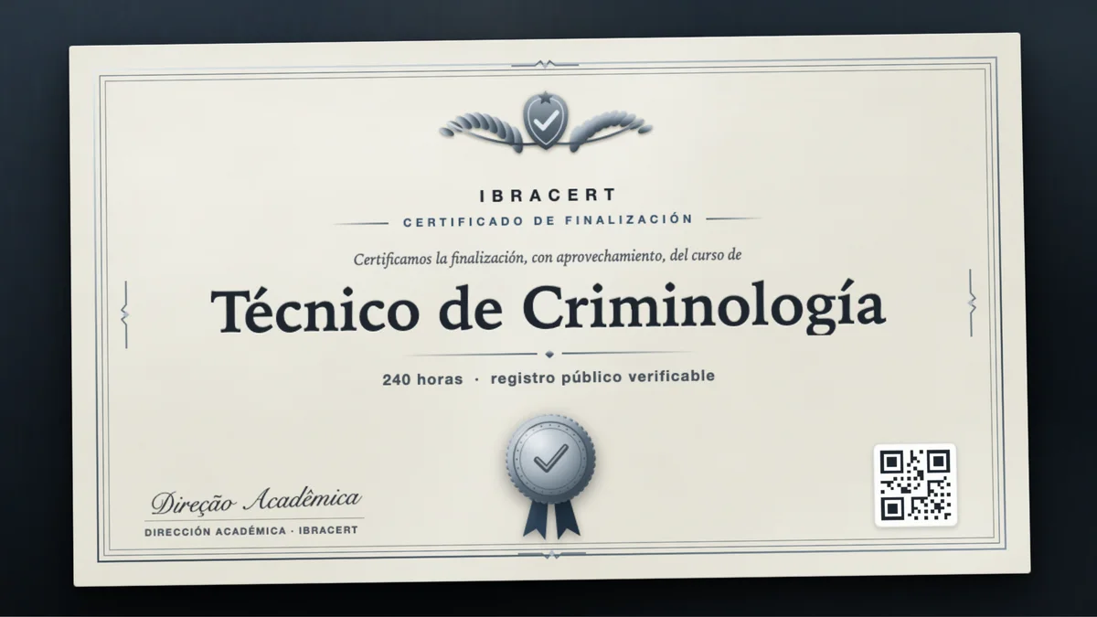 Portada del curso Técnico de Criminología