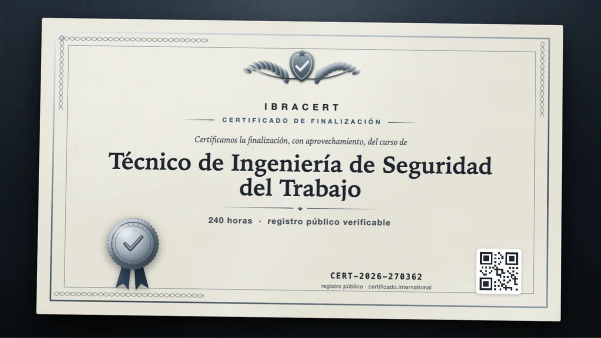 Portada del curso Técnico de Ingeniería de Seguridad del Trabajo
