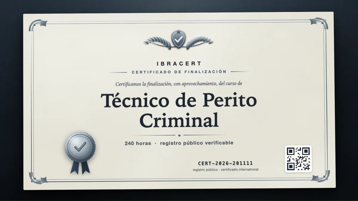 Portada del curso Técnico de Perito Criminal