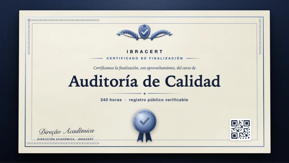 Portada del curso Auditoría de Calidad