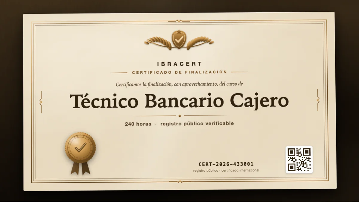 Portada del curso Técnico Bancario Cajero