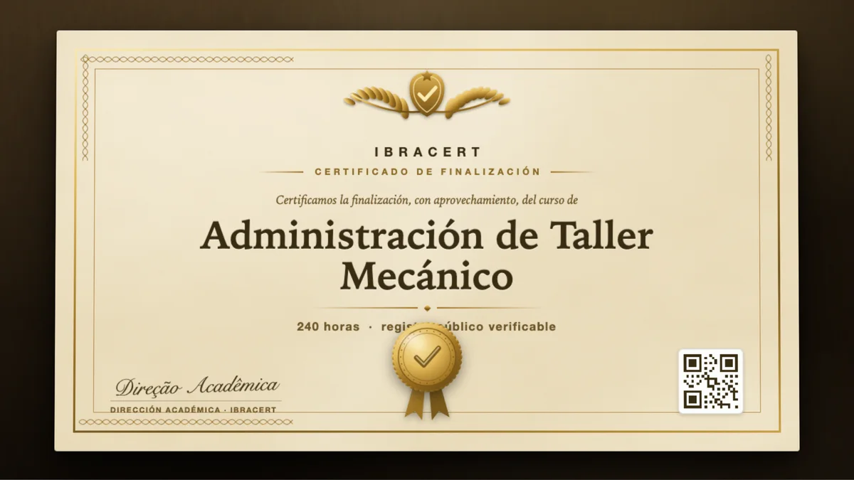 Portada del curso Administración de Taller Mecánico