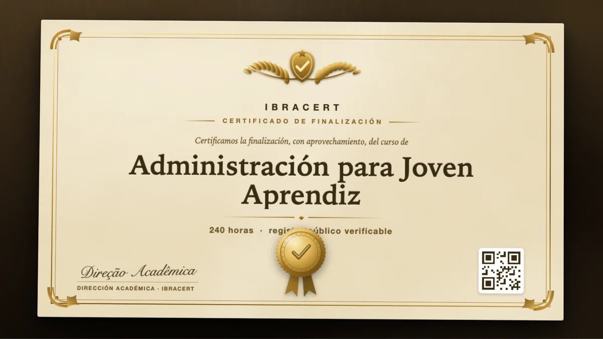 Portada del curso Administración para Joven Aprendiz