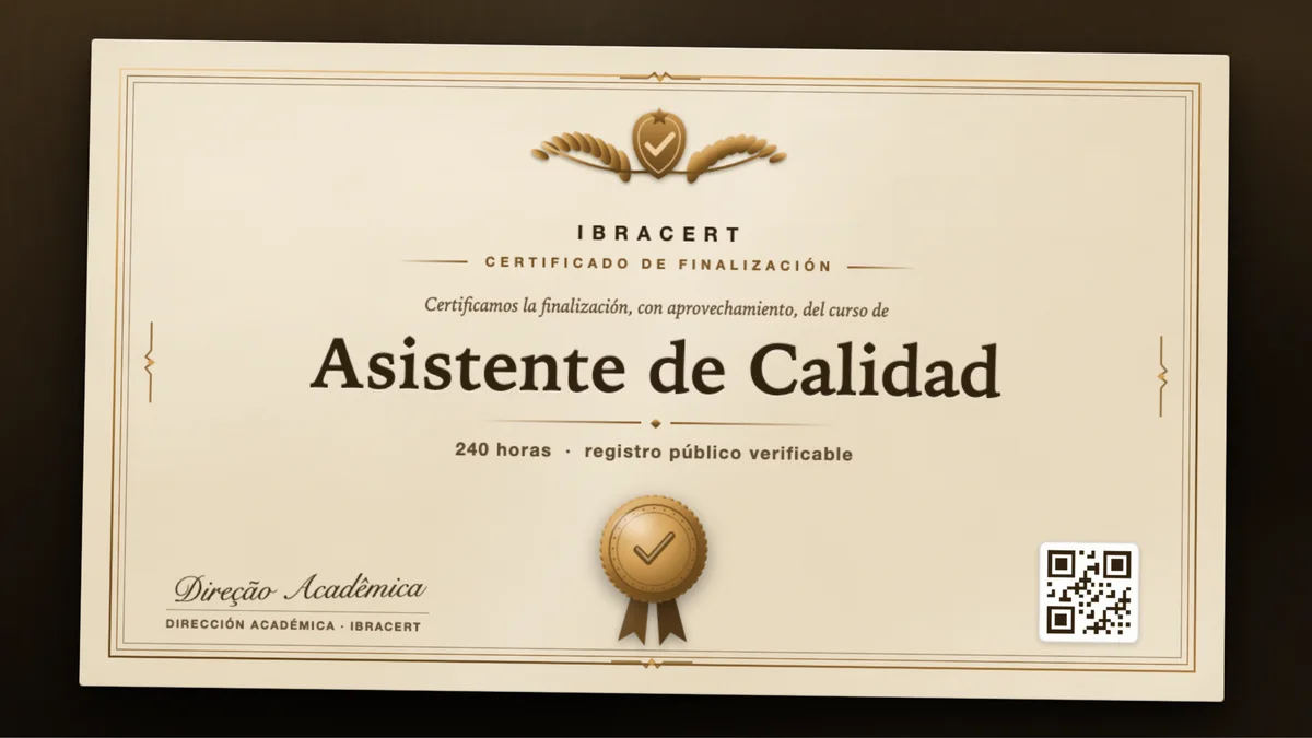 Portada del curso Asistente de Calidad