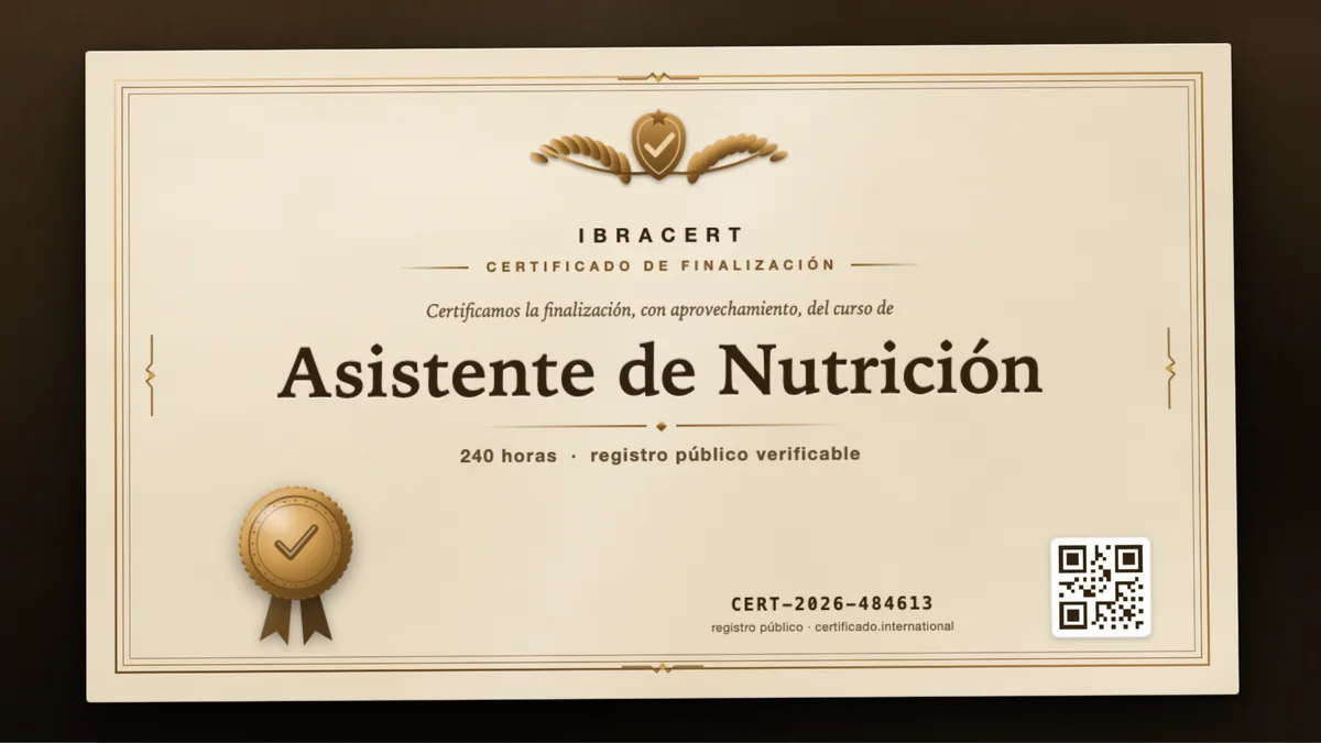 Portada del curso Asistente de Nutrición