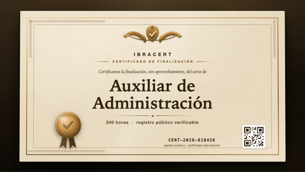 Portada del curso Auxiliar de Administración