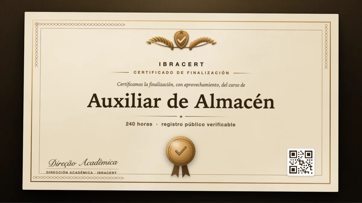 Portada del curso Auxiliar de Almacén