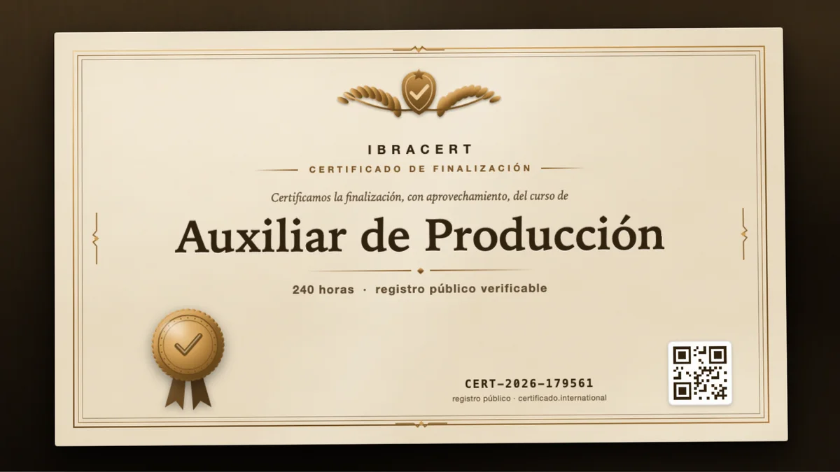 Portada del curso Auxiliar de Producción