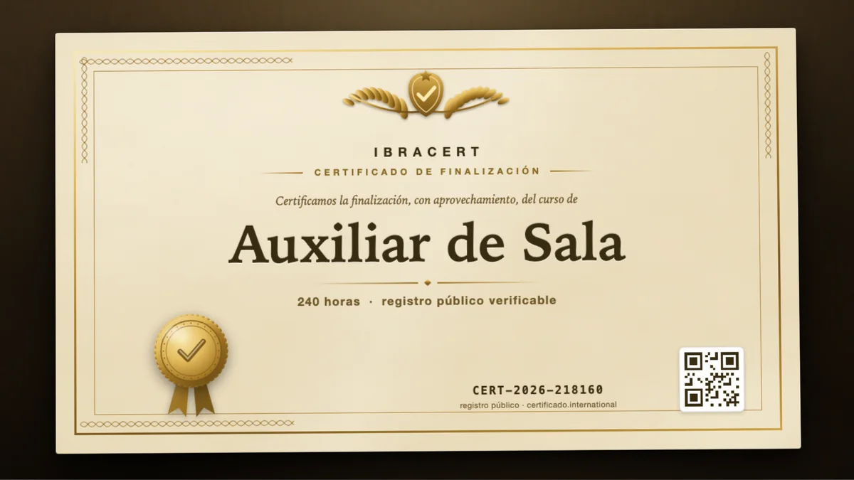 Portada del curso Auxiliar de Sala