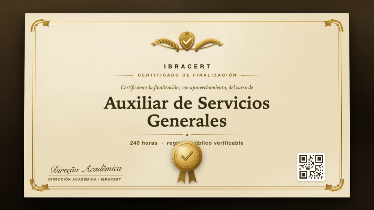 Portada del curso Auxiliar de Servicios Generales