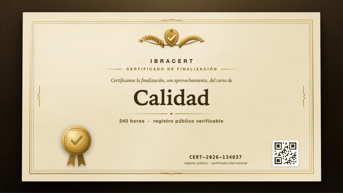 Portada del curso Calidad