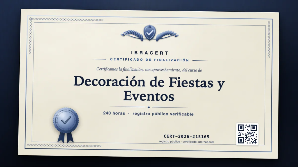 Portada del curso Decoración de Fiestas y Eventos