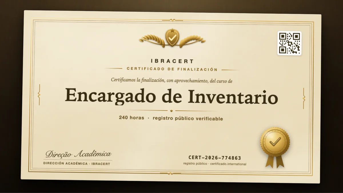 Portada del curso Encargado de Inventario