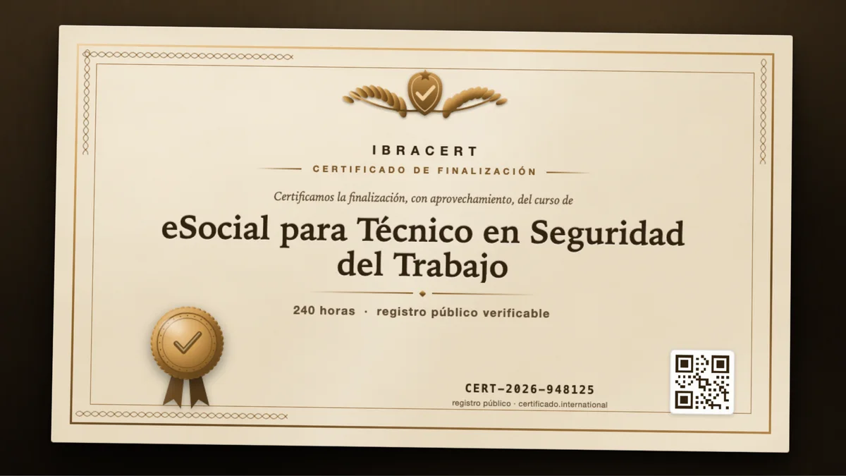 Portada del curso eSocial para Técnico en Seguridad del Trabajo
