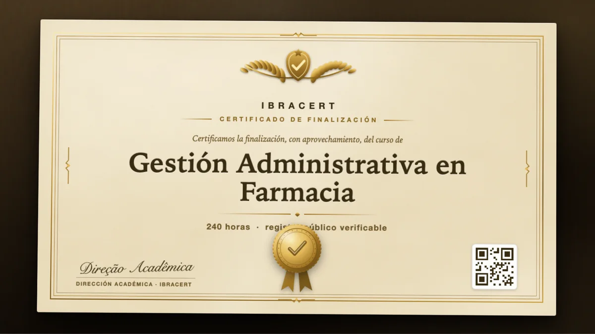 Portada del curso Gestión Administrativa en Farmacia