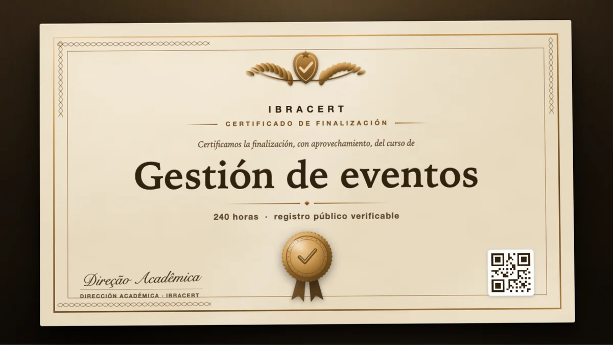 Portada del curso Gestión de eventos