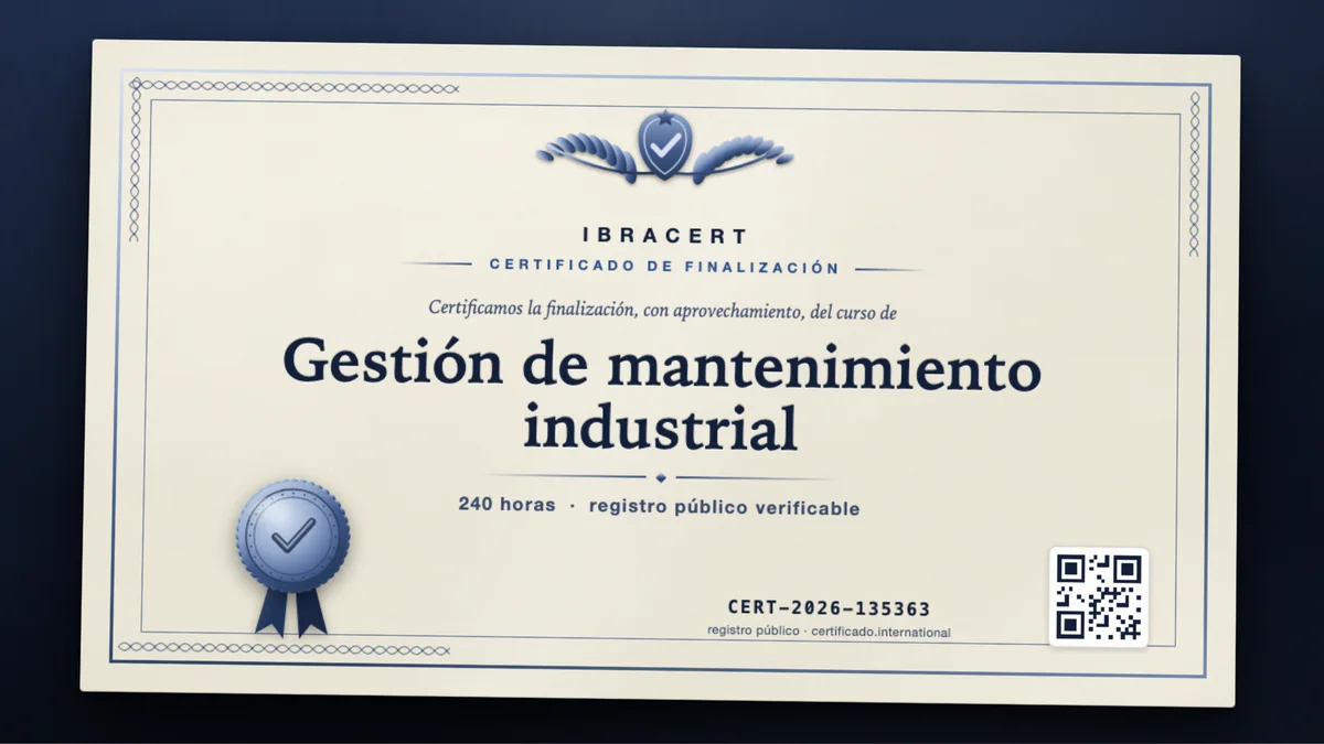 Portada del curso Gestión de mantenimiento industrial