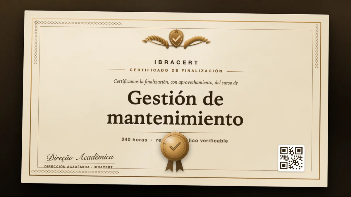 Portada del curso Gestión de mantenimiento