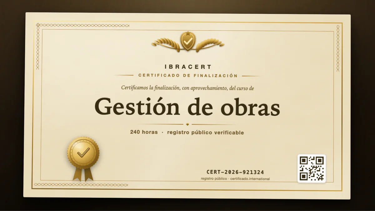 Portada del curso Gestión de obras