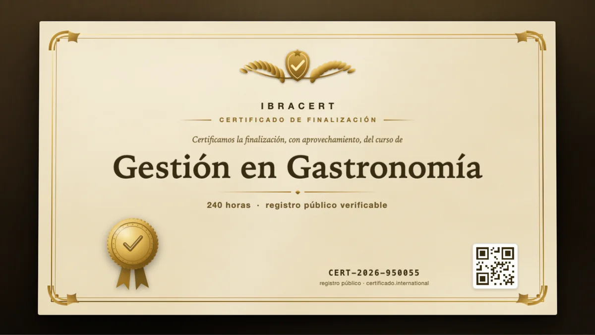 Portada del curso Gestión en Gastronomía