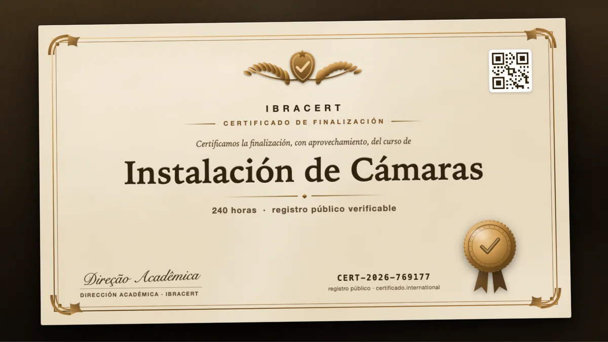 Portada del curso Instalación de Cámaras