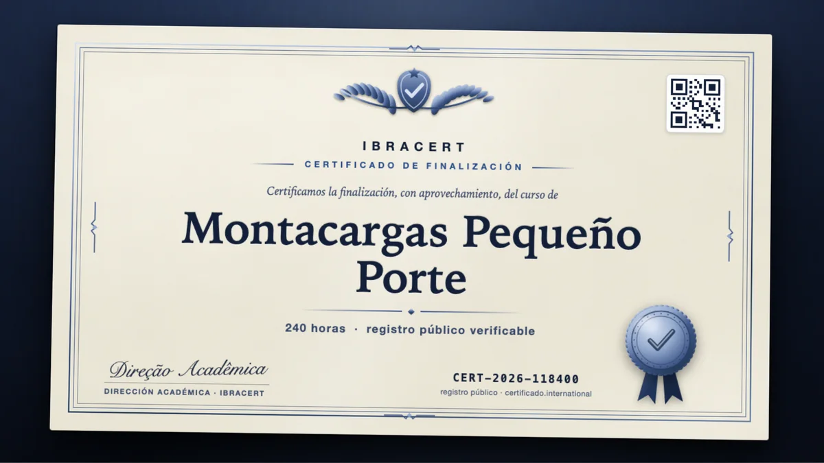 Portada del curso Montacargas Pequeño Porte