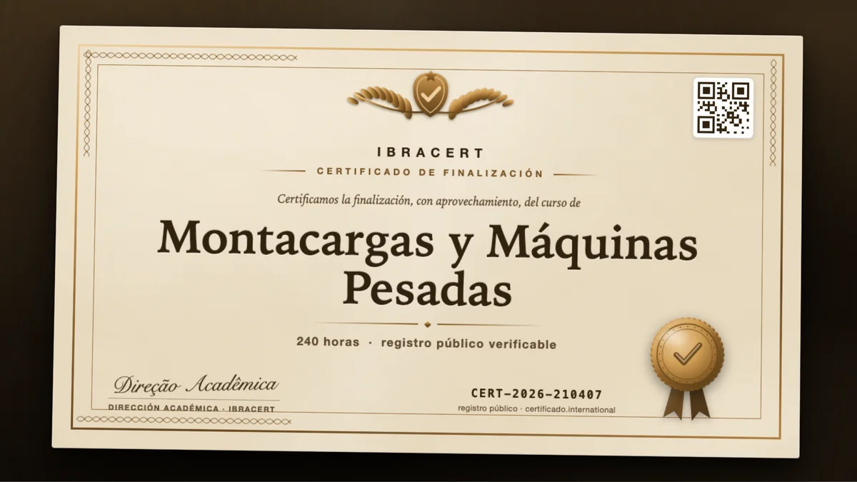Portada del curso Montacargas y Máquinas Pesadas