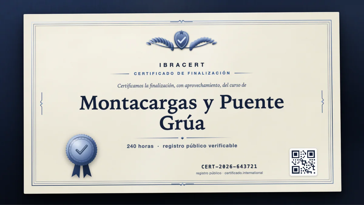 Portada del curso Montacargas y Puente Grúa