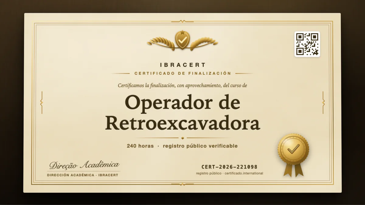Portada del curso Operador de Retroexcavadora