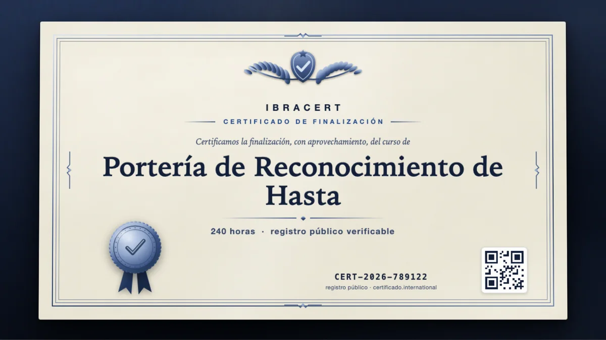Portada del curso Portería de Reconocimiento de Hasta