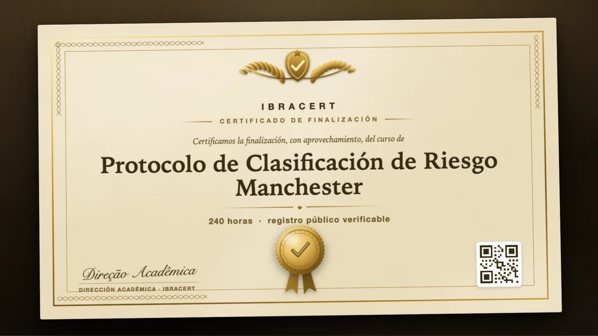 Portada del curso Protocolo de Clasificación de Riesgo Manchester