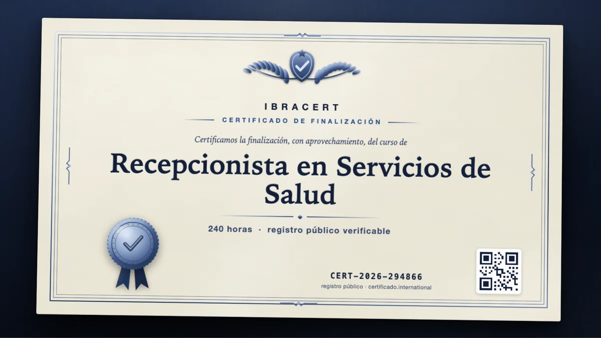 Portada del curso Recepcionista en Servicios de Salud